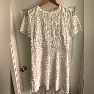 New w Tags Elegant White Lace Dress By Loft
Fully Lined Beautiful Slimming